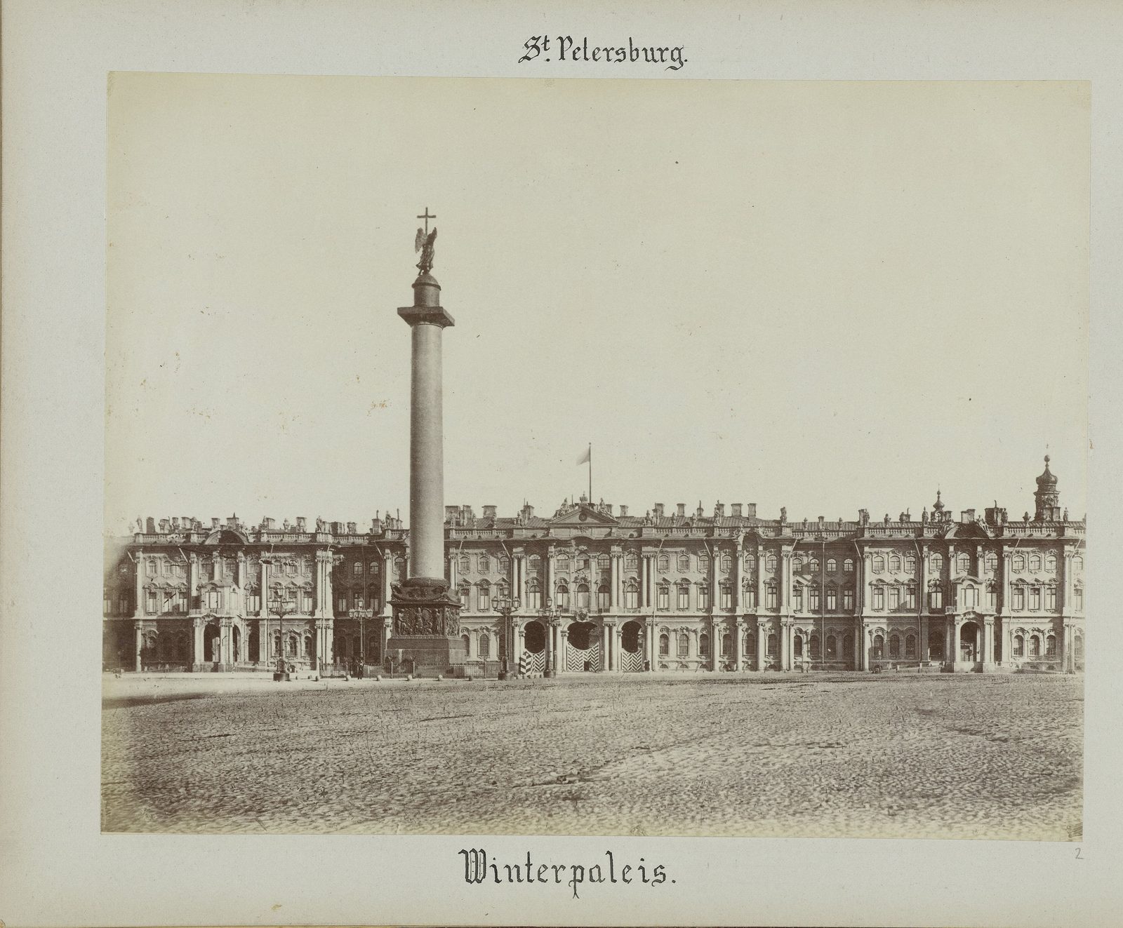 Fotografie von 1898: die Alexandersäule vor dem Winterpalast