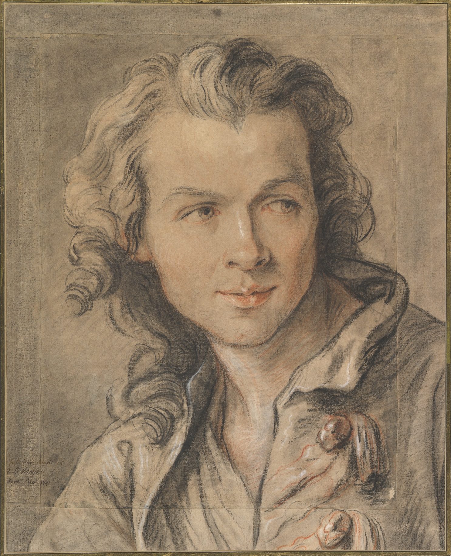 Zeichnung von Jean-Baptiste Lemoyne 1741: Bildnis des jungen Bildhauers Étienne Maurice Falconet