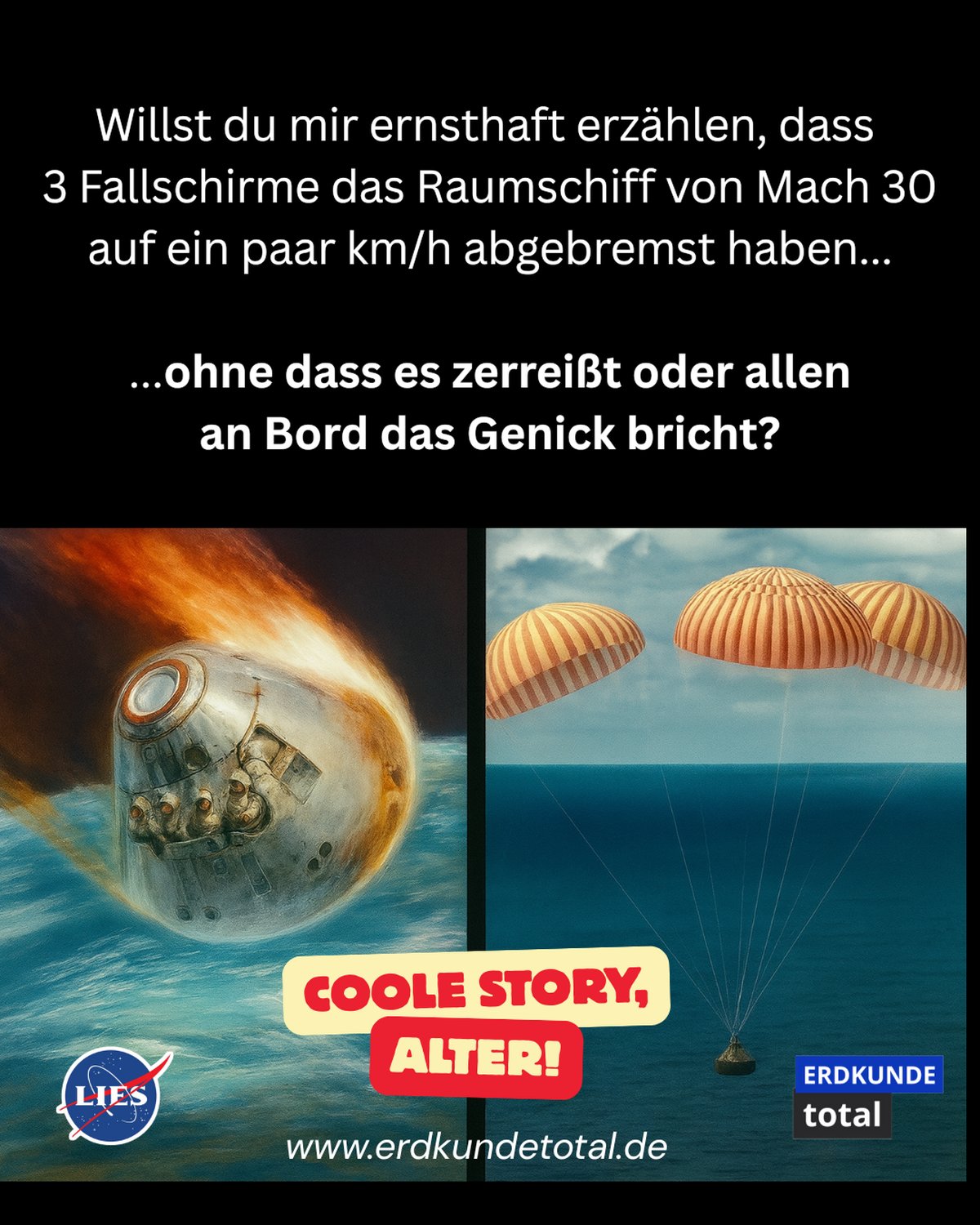 ERDKUNDE Meme · Drei Fallschirme